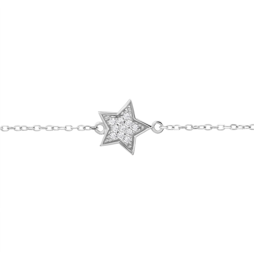 Bracelet Or Blanc Priscilliano Oxydes De Zirconium - Bracelets Femme | Histoire d’Or