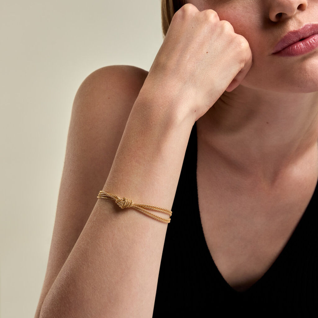 Bracelet Darisa Argent Dor&eacute; A L'Or 750/1000 - Bijoux sans pierre Femme | Histoire d&rsquo;Or
