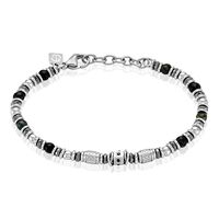 Bracelet Cliff Acier Gris Labradorite Hématite Oxyde De Zirconium