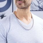 Collier Carrus Maille Grain De Cafe Argent Blanc - Chaines Homme | Histoire d&rsquo;Or