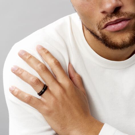 Bague Acier Noir Jacopo - Bagues fantaisie Homme | Histoire d’Or