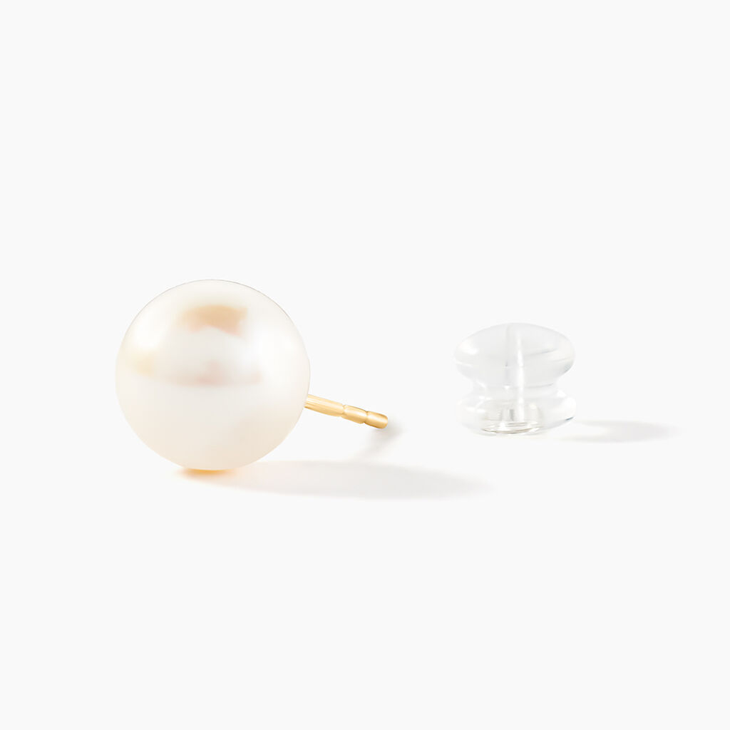 Boucles D'oreilles Puces Suki Or Jaune Perle De Culture - Clous d'oreilles Femme | Histoire d’Or