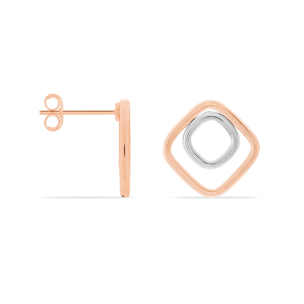 Boucles D'oreilles Pendantes Artahe Carree Or Bicolore - Boucles d'oreilles pendantes Femme | Histoire d’Or