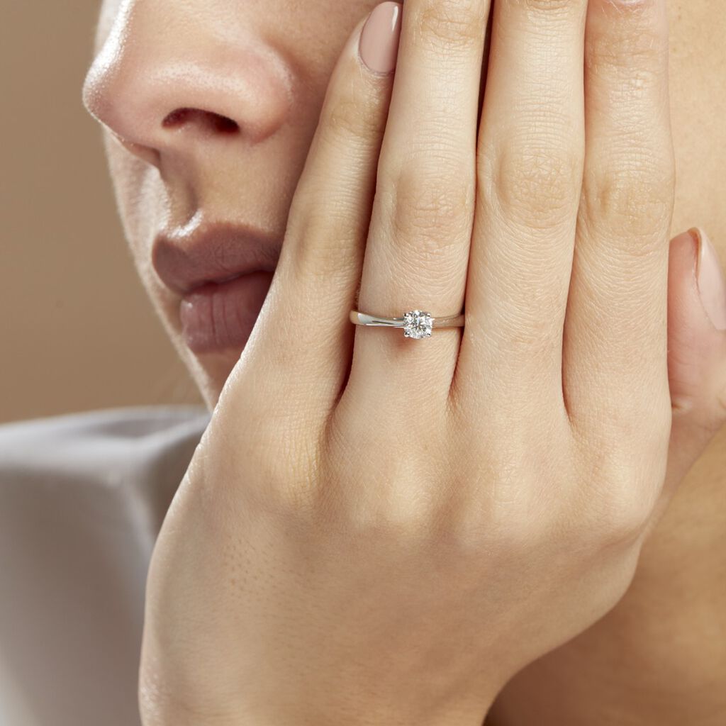 Bague Solitaire Victoria Platine Blanc Diamant - Bagues solitaires Femme | Histoire d’Or