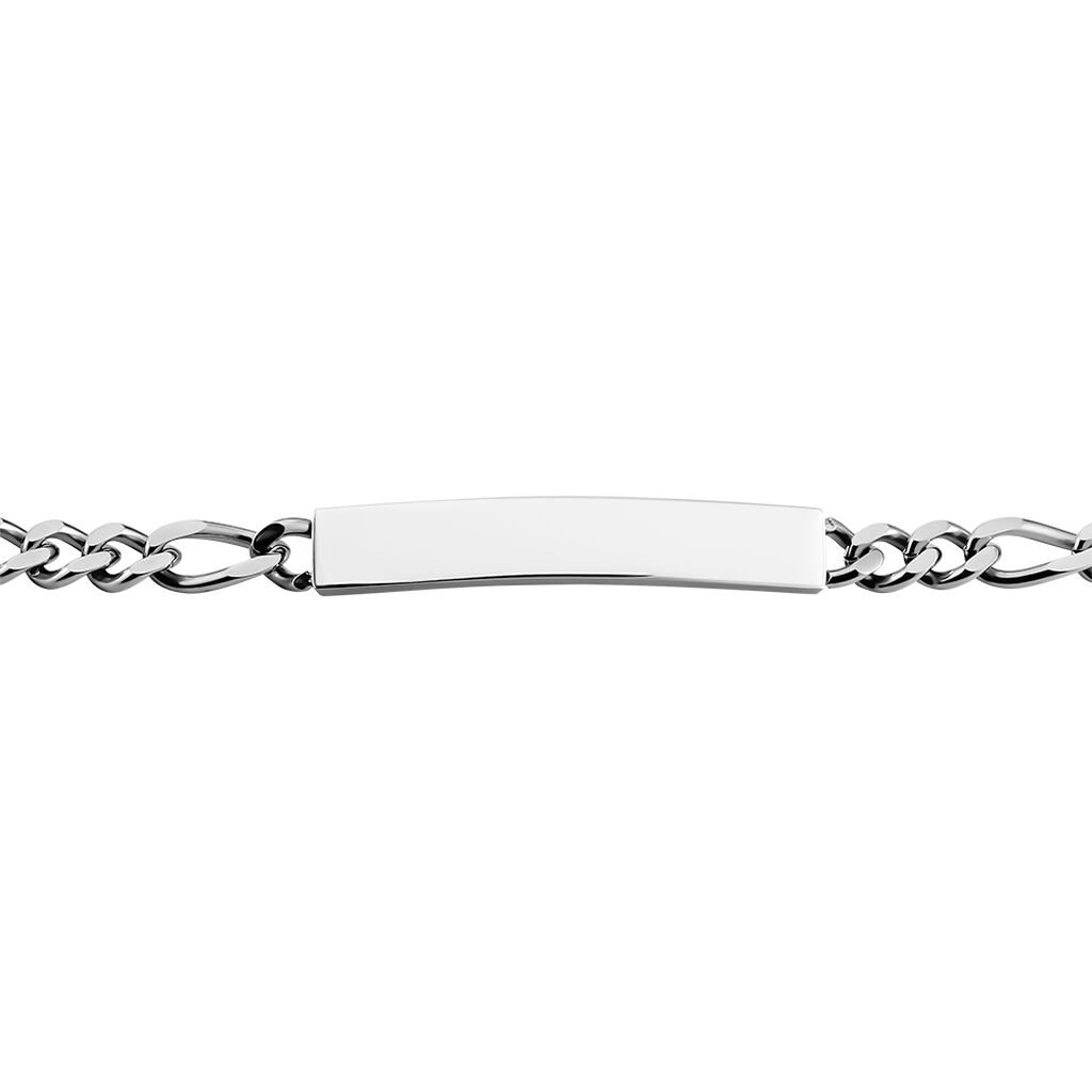 Bracelet Identité Acier Blanc Jimmy - Gourmettes Homme | Histoire d’Or