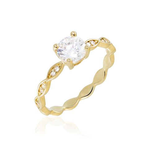 Bague Plaqué Or Kurt Oxydes De Zirconium - Bagues solitaires Femme | Histoire d’Or