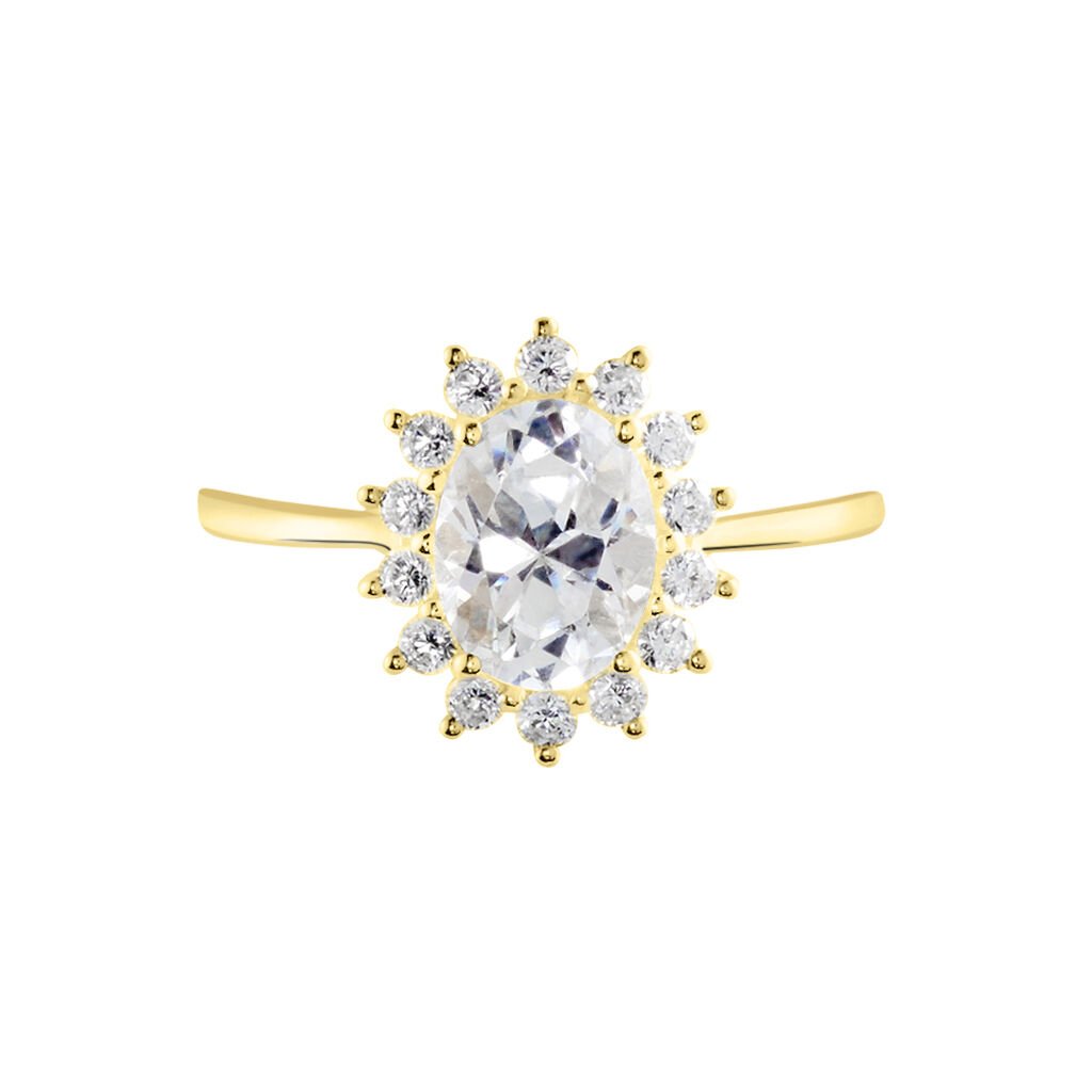 Bague Or Jaune Emilius  Oxyde De Zirconium - Bagues solitaires Femme | Histoire d’Or