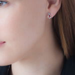Boucles D'oreilles Puces Angelika Or Blanc Rubis Et Diamant - Clous d'oreilles Femme | Histoire d&rsquo;Or