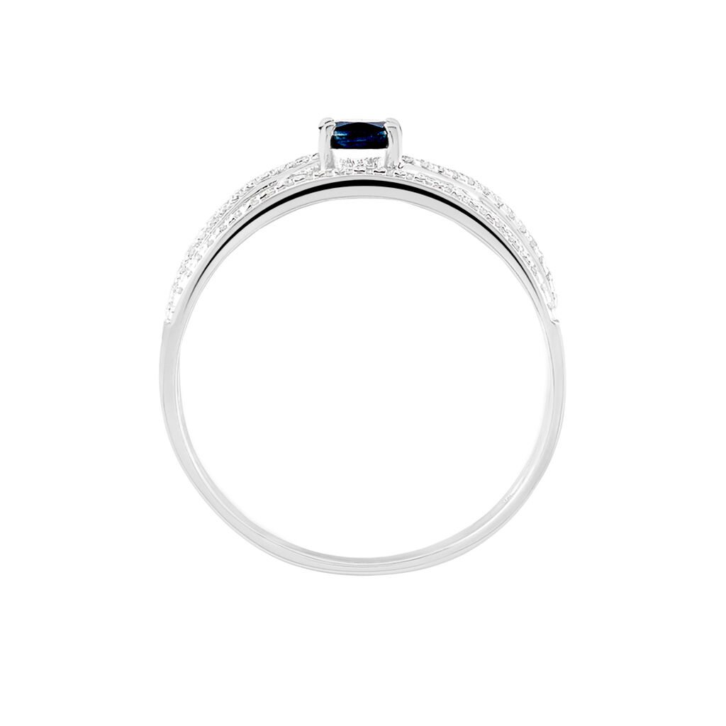 Bague Emeralina Or Blanc Saphir Et Diamant - Bagues solitaires Femme | Histoire d&rsquo;Or