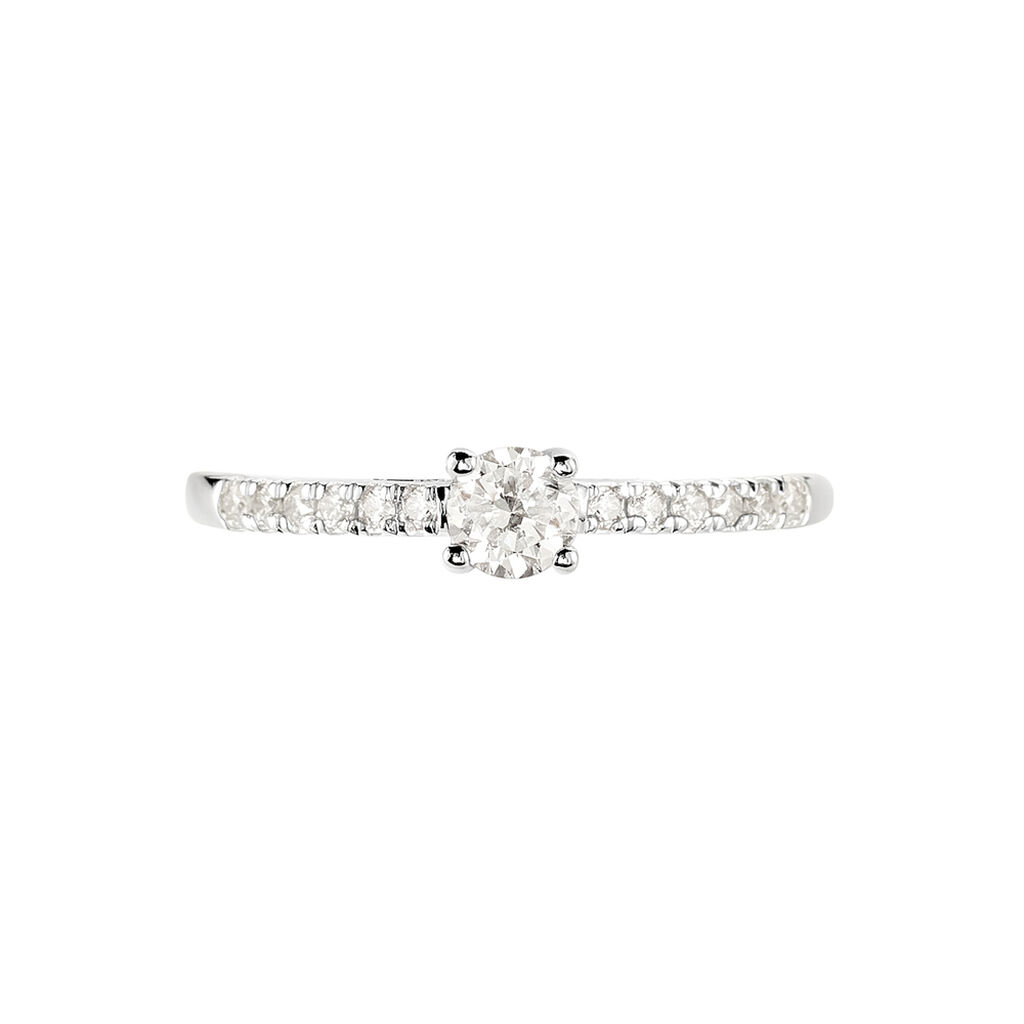 Bague Eliisa Or Blanc Diamant - Bagues solitaires Femme | Histoire d’Or