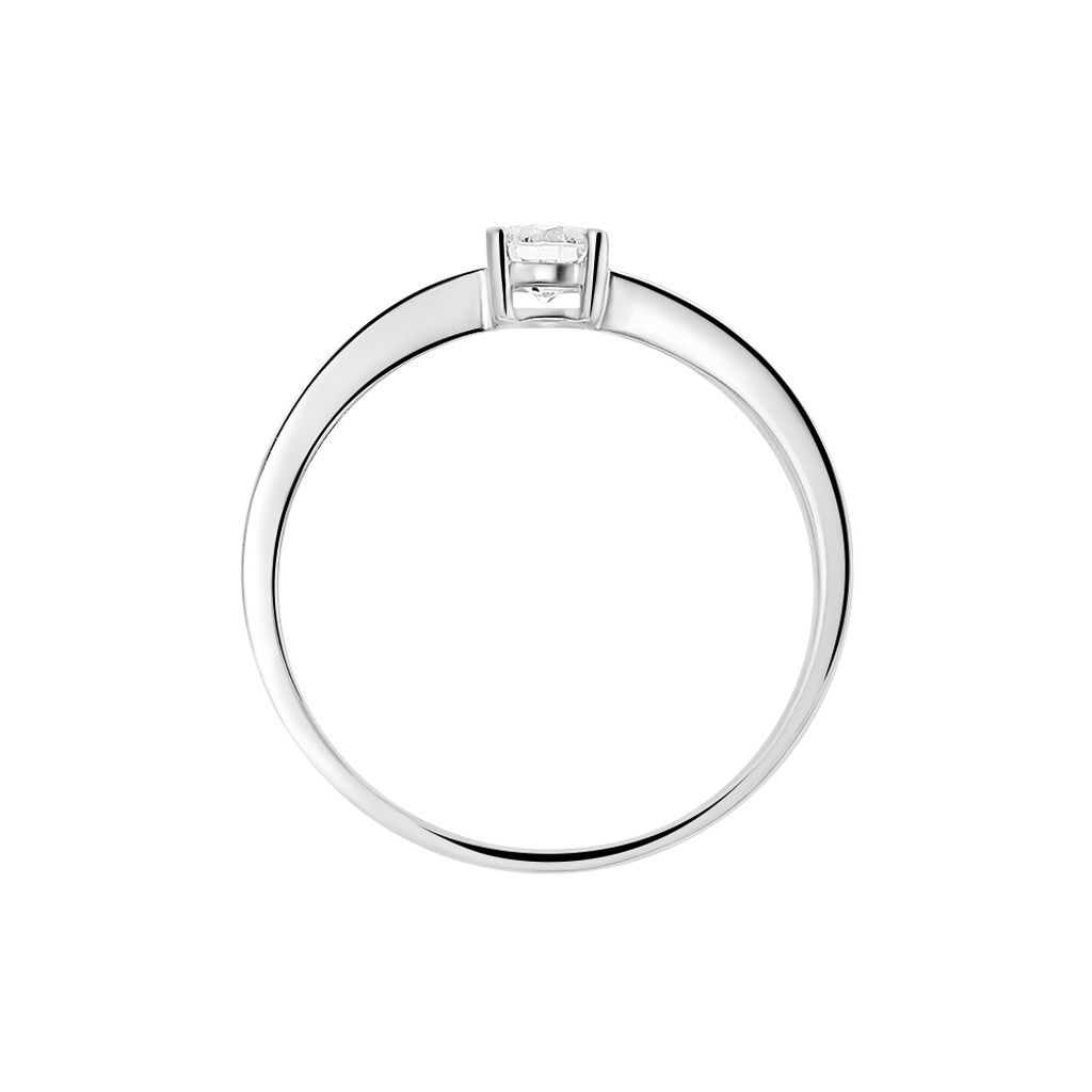 Bague Solitaire Abriel Or Blanc Oxyde De Zirconium - Bagues solitaires Femme | Histoire d’Or