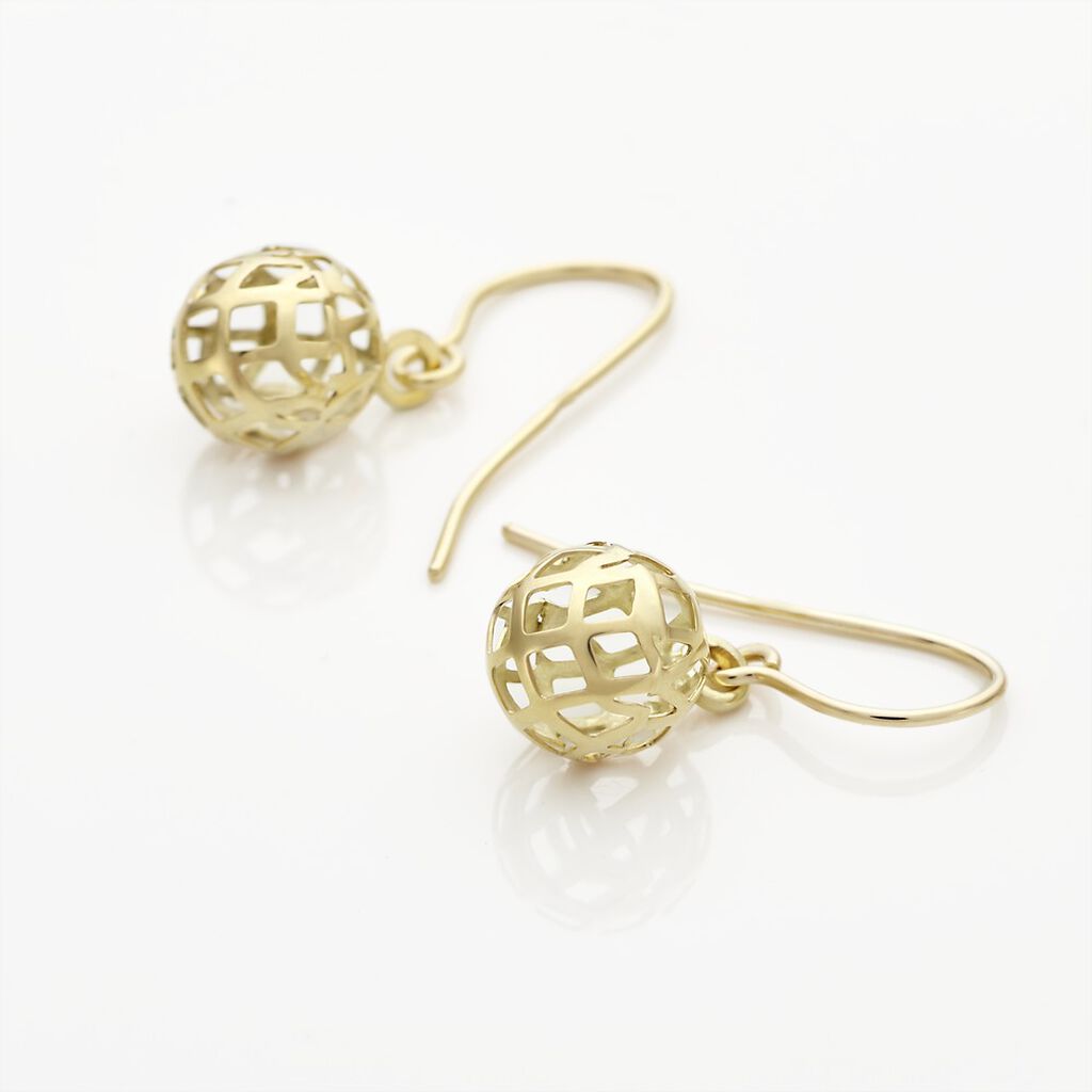 Boucles D'oreilles Pendantes Fidelia Boules Or Jaune - Boucles d'oreilles pendantes Femme | Histoire d&rsquo;Or