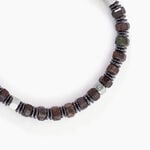 Bracelet Naturel Acier Argent&eacute; Bronzite Turquoise H&eacute;matite - Bracelets Pierre Homme | Histoire d&rsquo;Or