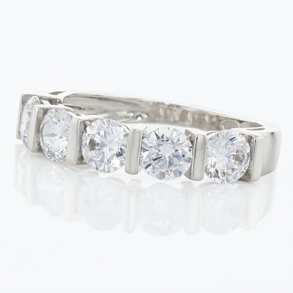 Bague Lyana Or Blanc Oxyde De Zirconium - Bagues avec pierre Femme | Histoire d&rsquo;Or