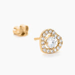 Boucles D'oreilles Puces Alais Plaqu&eacute; Or Jaune Oxyde De Zirconium - Boucles d'oreilles fantaisie Femme | Histoire d&rsquo;Or