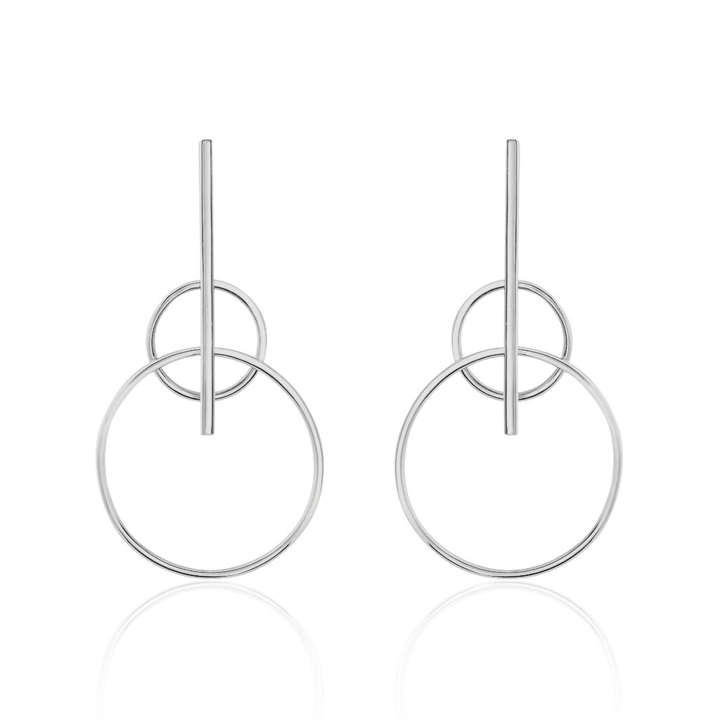 Boucles D'oreilles Pendantes Enissa Argent Blanc - Boucles d'oreilles fantaisie Femme | Histoire d’Or