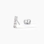 Boucles D'oreilles Puces Or Blanc Sabine Diamants - Boucles d'oreilles pierres pr&eacute;cieuses Femme | Histoire d&rsquo;Or