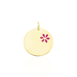 Pendentif Pastille Fleur Or Jaune - Cadeaux de naissance Enfant | Histoire d’Or