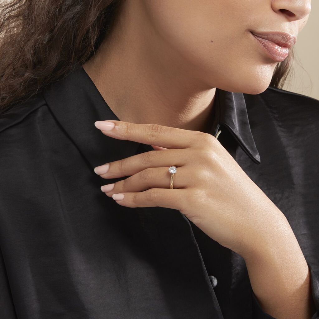 Bague Solitaire Veronique-marie Or Jaune Oxyde De Zirconium - Bagues solitaires Femme | Histoire d’Or