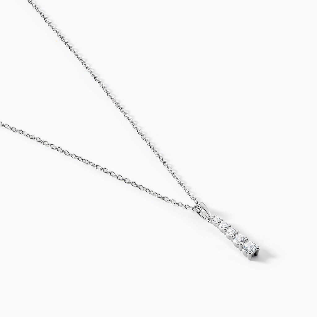 Collier Henriet Argent Blanc Oxyde De Zirconium - Colliers fantaisie Femme | Histoire d&rsquo;Or