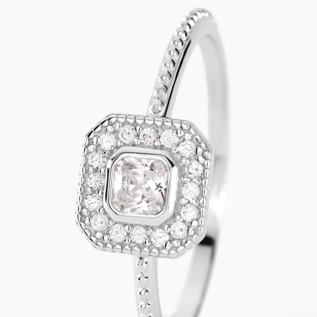 Bague Micarla Argent Blanc Oxyde De Zirconium - Bagues solitaires Femme | Histoire d’Or