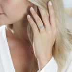 Bague Petale Or Blanc Topaze Et Oxyde De Zirconium - Bagues avec pierre Femme | Histoire d&rsquo;Or