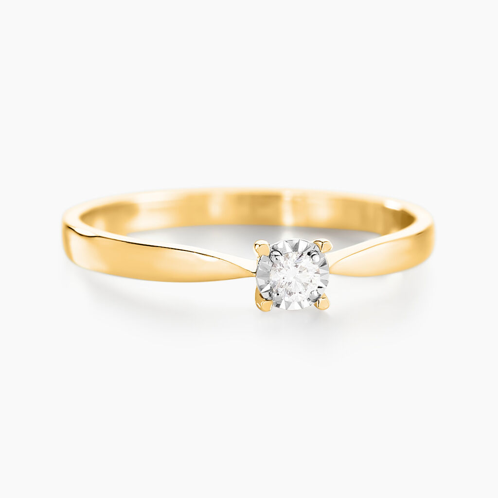 Bague Diamotion Or Jaune Diamant - Bagues solitaires Femme | Histoire d’Or