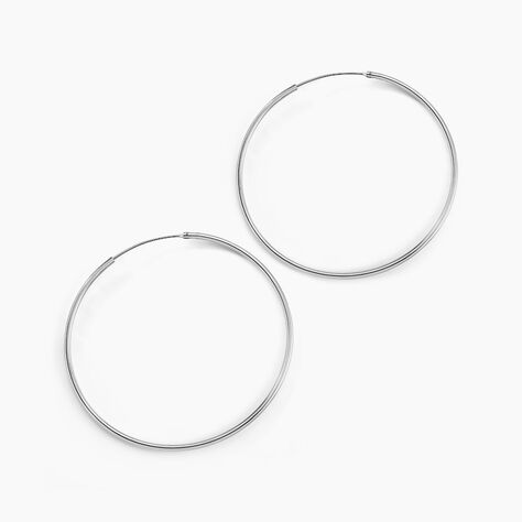 Créoles Argent Blanc Olympia - Boucles d'oreilles créoles Femme | Histoire d’Or
