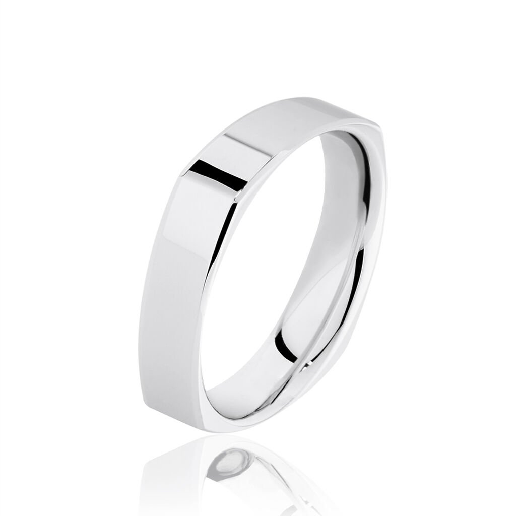 Alliance Carree Polie Or Blanc - Alliances Unisex | Histoire d’Or
