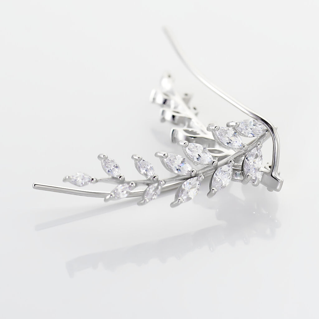 Boucles D'oreilles Grimpantes Sakira Argent Blanc Oxyde De Zirconium - Boucles d'oreilles fantaisie Femme | Histoire d’Or