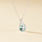 Collier Giana Or Blanc Topaze Et Oxyde De Zirconium - Colliers Femme | Histoire d&rsquo;Or