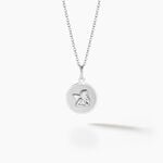 Pendentif Hanita Ange Rond Satine Or Blanc - Cadeaux de naissance Enfant | Histoire d&rsquo;Or