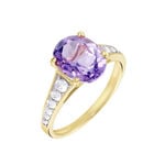 Bague Or Jaune Marie-camille Am&eacute;thyste Oxydes De Zirconium - Bagues solitaires Femme | Histoire d&rsquo;Or