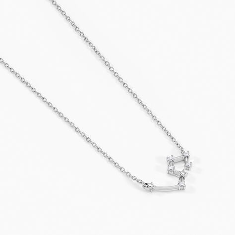 Collier Vega Argent Blanc Oxyde De Zirconium - Colliers Zodiaque Femme | Histoire d&rsquo;Or