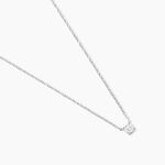 Collier Or Blanc Aphrodite Diamant Synth&eacute;tique - Colliers Femme | Histoire d&rsquo;Or