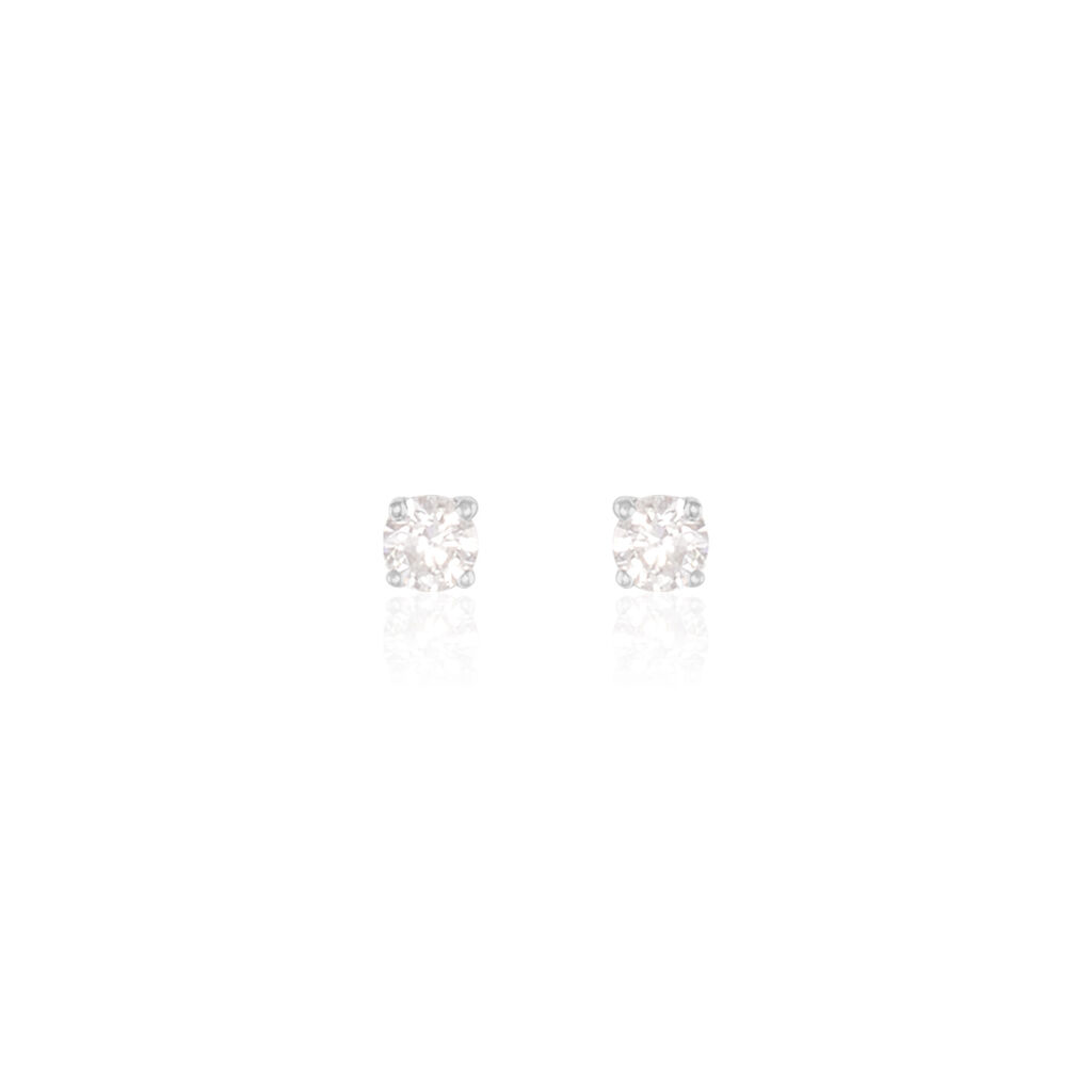 Boucles D'oreilles Puces Victoria Or Blanc Diamant - Clous d'oreilles Femme | Histoire d&rsquo;Or