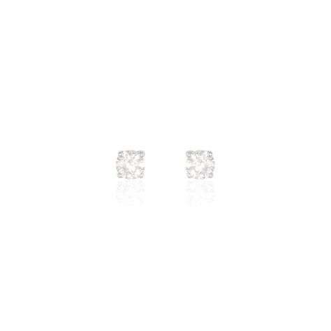 Boucles D'oreilles Puces Victoria Or Blanc Diamant - Clous d'oreilles Femme | Histoire d&rsquo;Or