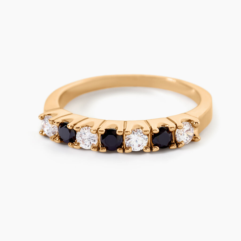 Bague Isee Plaqu&eacute; Or Oxydes De Zirconium - Bagues avec pierre Femme | Histoire d&rsquo;Or