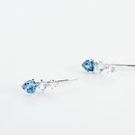 Boucles D'oreilles Lauressa Or Blanc Topaze Bleu Oxyde - Clous d'oreilles Femme | Histoire d&rsquo;Or