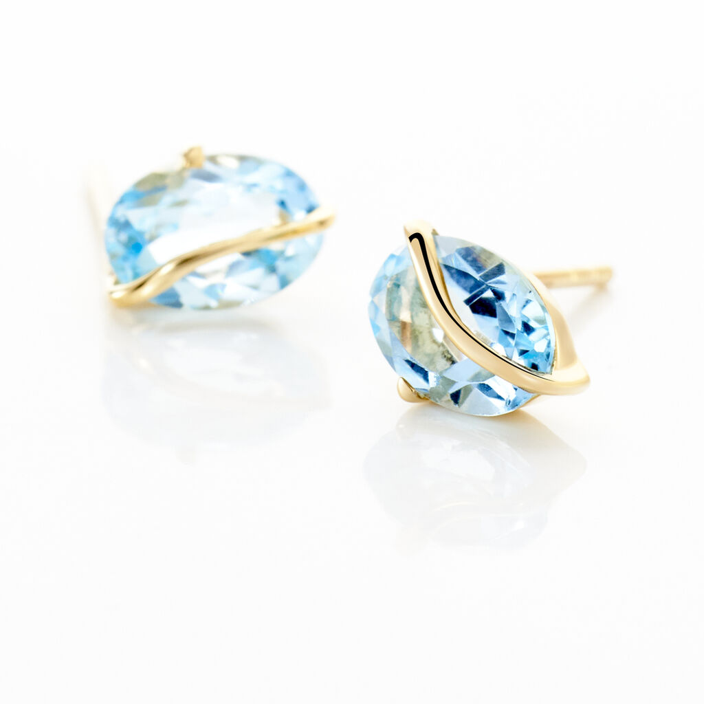 Boucles D'oreilles Puces Prudencia Or Jaune Topaze - Clous d'oreilles Femme | Histoire d’Or