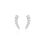 Boucles D'oreilles Grimpantes Aldrick Argent Blanc Oxyde De Zirconium - Boucles d'oreilles fantaisie Femme | Histoire d&rsquo;Or
