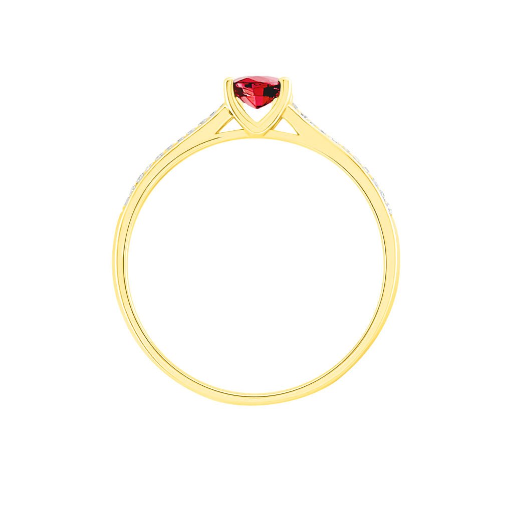 Bague Crista Or Jaune Rubis Et Diamant - Bagues solitaires Femme | Histoire d&rsquo;Or