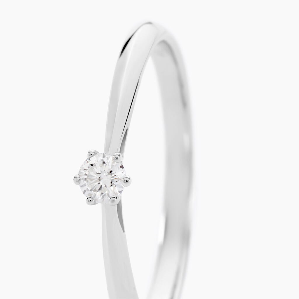 Bague Solitaire Veronika Or Blanc Diamant - Bagues solitaires Femme | Histoire d’Or