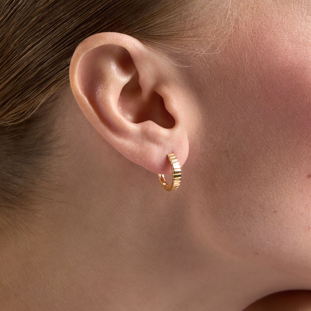 Cr&eacute;oles Dorofei Argent Dor&eacute; A L'Or 750/1000 - Boucles d'oreilles cr&eacute;oles Femme | Histoire d&rsquo;Or