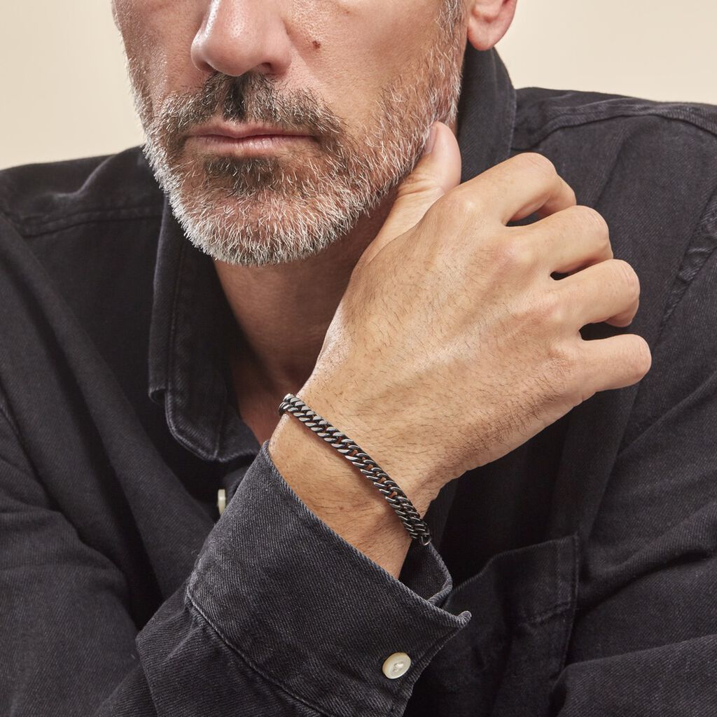 Bracelet Acier Noir Et Gris Cristiano - Bracelets Homme | Histoire d’Or