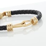 Bracelet Plaqu&eacute; Or Rodolf Cuir - Bracelets cordon Homme | Histoire d&rsquo;Or