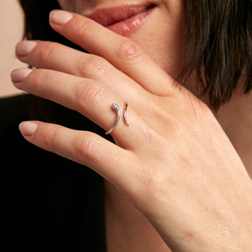 Bague Snake Or Jaune Diamant - Bagues avec pierre Femme | Histoire d’Or