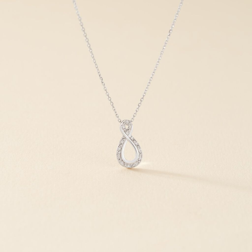 Collier Theanna Or Blanc Diamant - F&ecirc;te des m&egrave;res Femme | Histoire d&rsquo;Or
