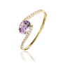 Bague Loriane Or Jaune Amethyste Et Oxyde De Zirconium