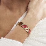 Bracelet Manchette Imagine Tamera Acier Jaune Jaspe - Bracelets manchettes Femme | Histoire d&rsquo;Or